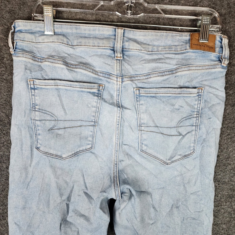 American Eagle Jeans Womens 14 Next Level Stretch Light Wash Skinny High Rise - Picture 5 of 9